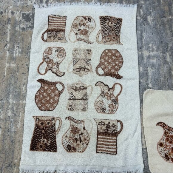 Vintage Kitchen Dish Towels & Dishcloth Set of 5 1970s - Picture 7 of 9